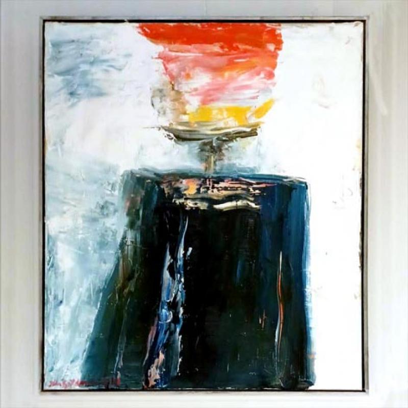 Bråttom/Gestalter oljemålning, palettkniv