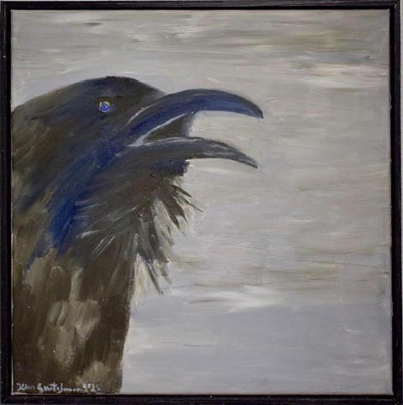 Korp, oljemålning 40x40 cm