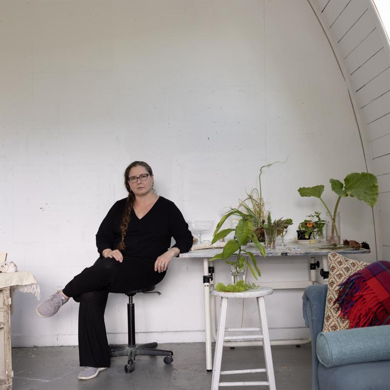 Nisa Ojalvo
"The Artist in her Studio" at Millay Arts, Fully-Funded Artist Residency on the Estate of American Poet Edna St. Vincent Millay 
Archival Pigment Print 
60 x 48 inches 
2025