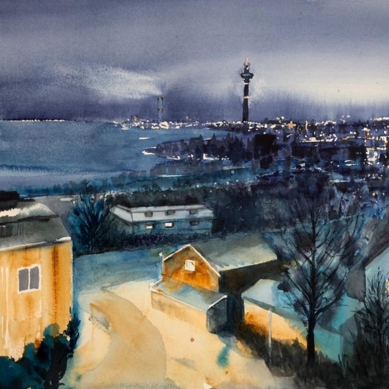 From Rajaportti. Watercolor. 38 x 56 cm. 2023.