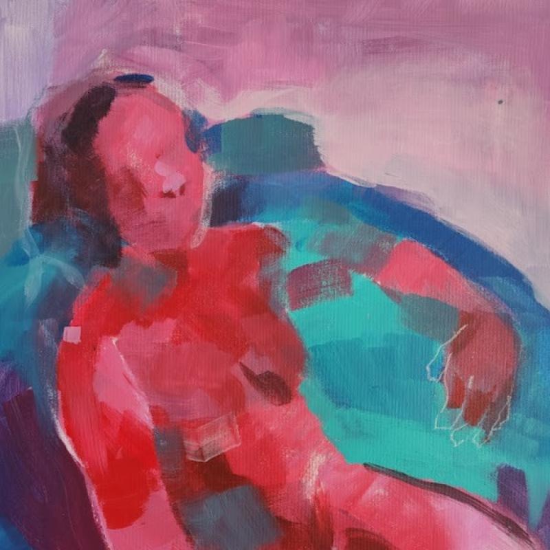 Marja Leena Kurittu Auringossa akryyli 55x65 2025. yksityiskohta