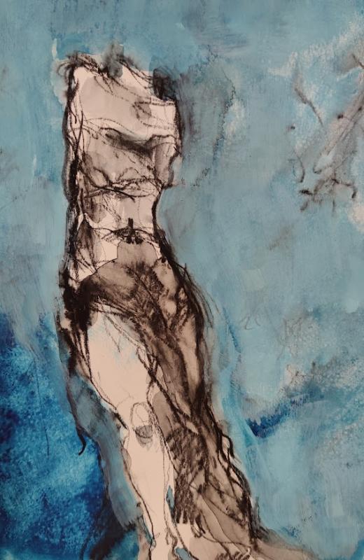 Marja Leena Kurittu "Nike" liitu/akryyli/veriväri 20x30 2025