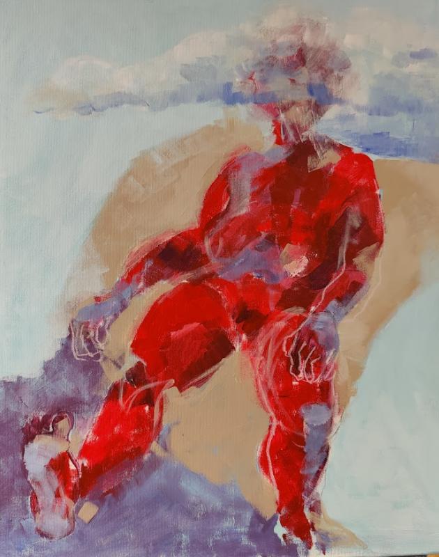 Marja Leena Kurittu Pää pivissä akryyli 55x65 2025