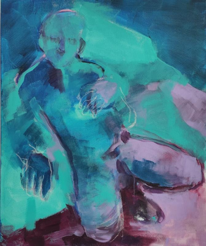 Marja Leena Kurittu Syvällä akryyli 55x65 2025