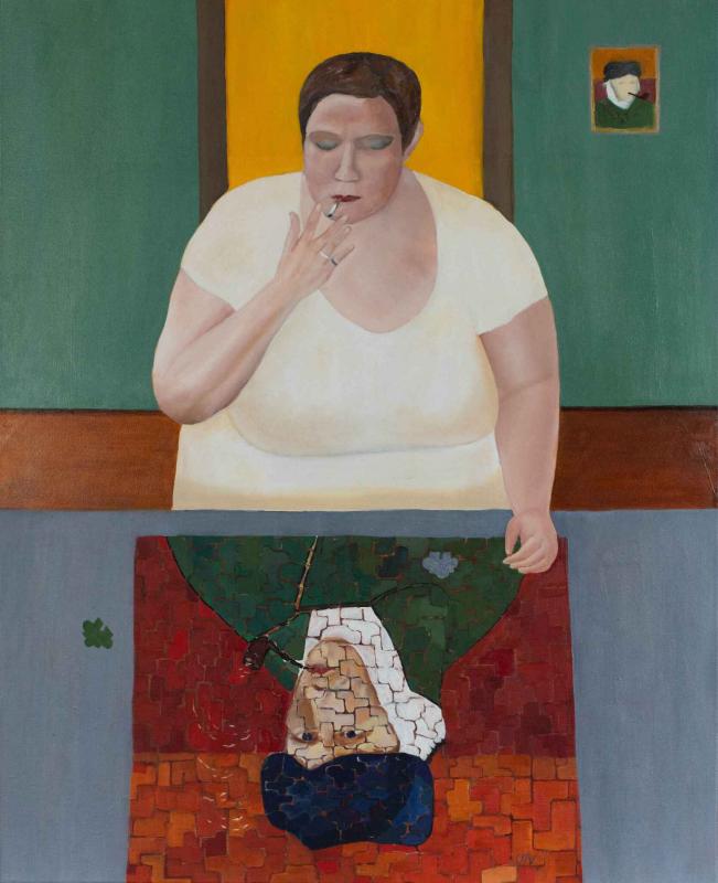 Self-Portrait with Van Gogh, 80x100, Oil on canvas, 2024