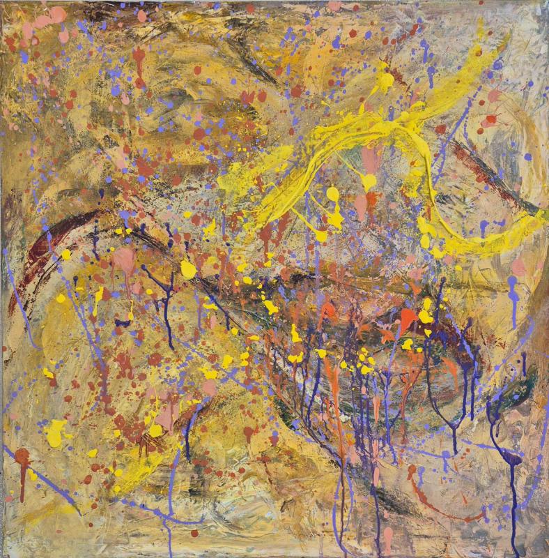 Drops of joy Lea Karvala 2026 acryl on canvas 80 x80 cm