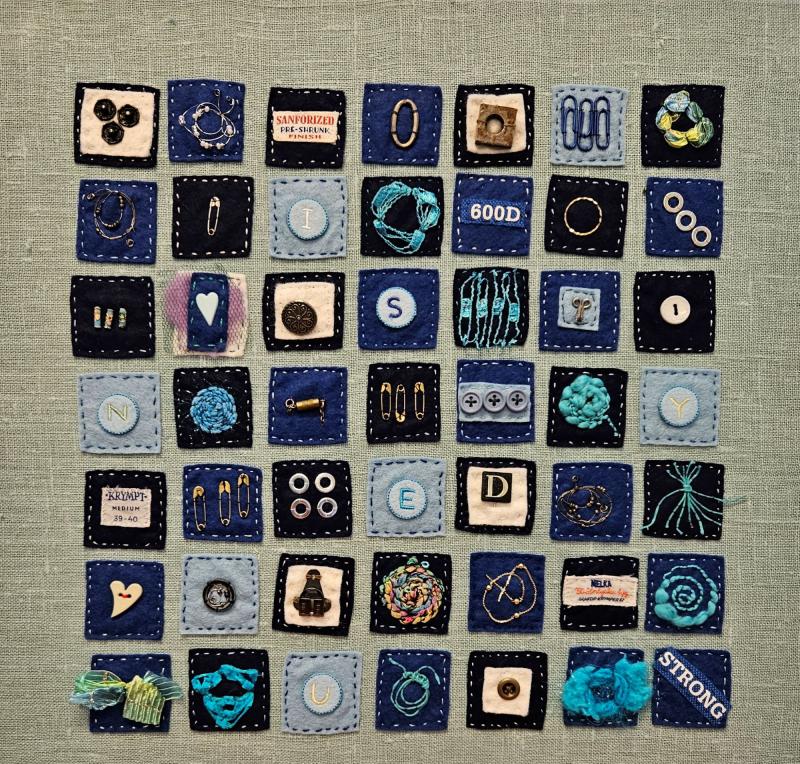 Hannele Ögård, 600 days, textil, 40x40, 2008