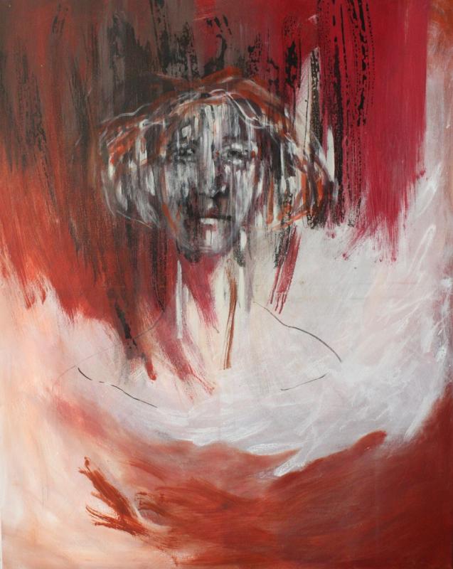 Jaana Saario, Yesterday once more, 2025, 80 x 100 cm, oil color, tempera, beeswax, ink, charcoal