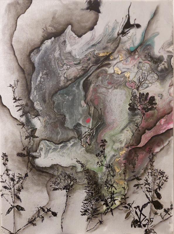 Song of the Mist
Acrylic and oil on canvas.  2025, 30×40