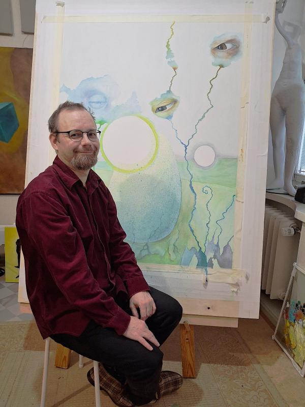 Tero Somes työhuoneella