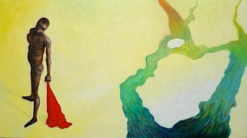 Tero Somes, Eksynyt Manet, öljy kankaalle, 33 x 80 cm, 2026