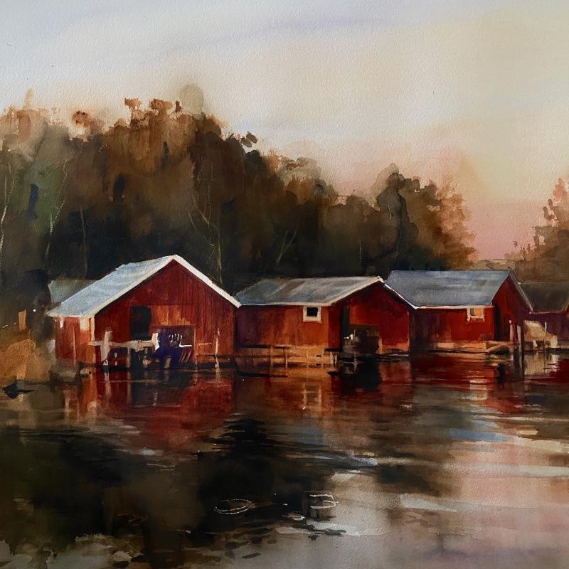 Anette Gustafsson "Västeränga", akvarell 75x105 cm, 2025