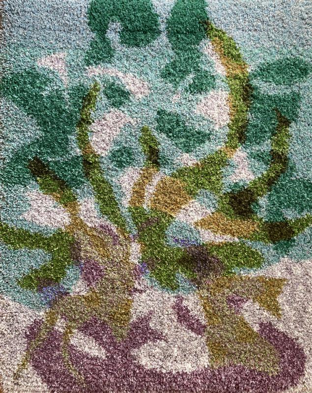 Petra Kaminen Mosher, Untitled Fire Cloud 9, hand-knotted wool rug, 98 cm x 79 cm, 2024