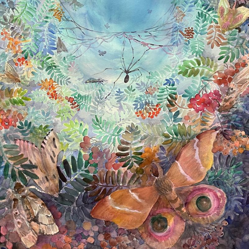 Nelli Nio.Pihlajan syli (yksityiskohta),2025, akvarelli