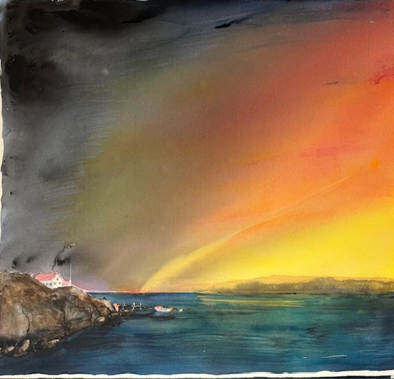 Risto Kannisto, Paraatipaikka, akvarelli, 56x56, 2025