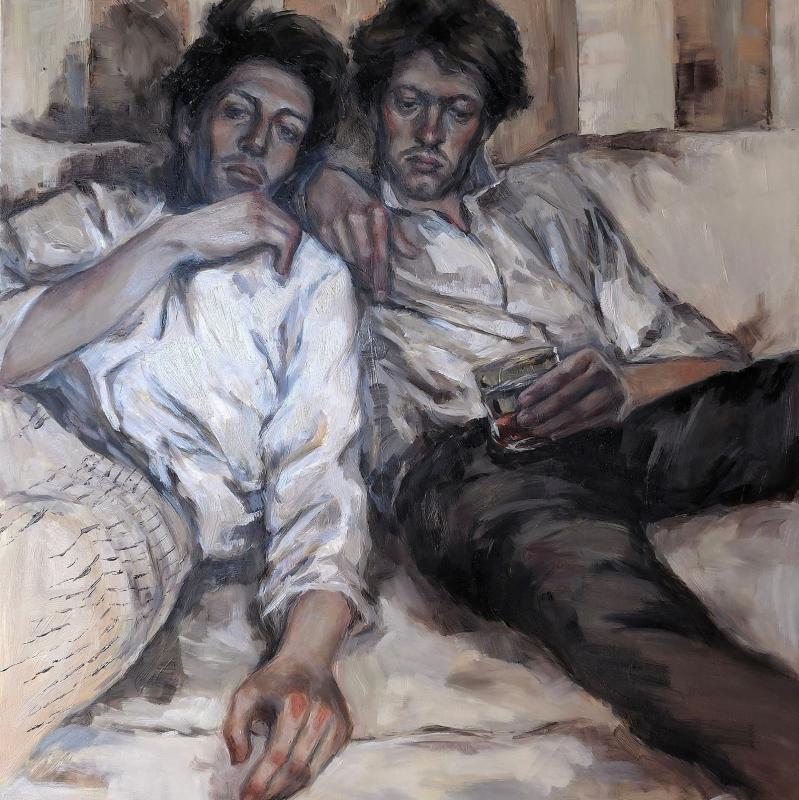 Last stanza, 2025, oil on wood, 60x50 cm (cropped)