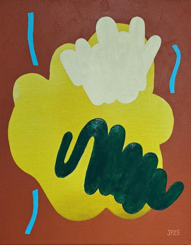 Johanna Pétursdóttir, Kutittaa! Akryyli kankaalle, 40 x 30 cm, 2025