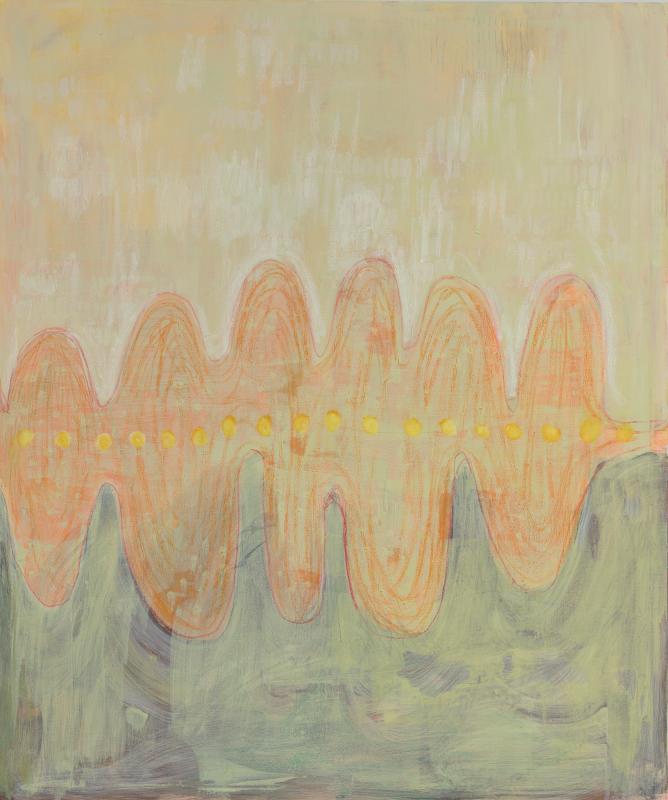 Kaukorannan kaikuja, 2025, akryyli ja öljy kankaalle. 120 x 100 cm