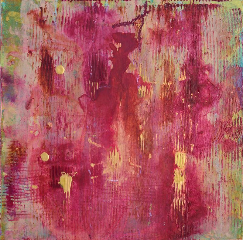 Punaisen muisti, 2025, akryyli lelevylle, 30 x 30 cm