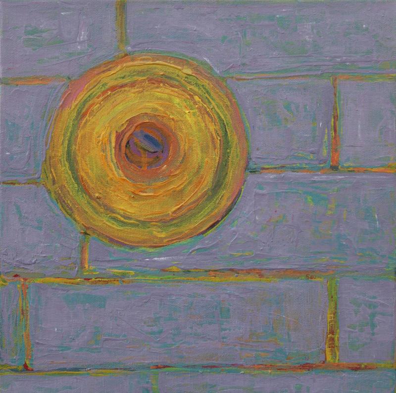 MarjaLeena Pohjola-Valkola Savuluukku Ainon pakarissa   akryyli kankaalle  40x40 cm  2025