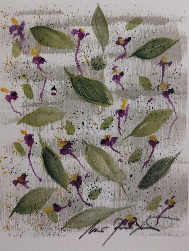 Maire Ruotsalainen, Teos "Värisee" akvarelli, 2026