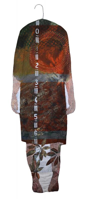 To-Do, 2025
Serigrafia, muste, akryyli, käsinkirjonta, kierrätyskankaat ja vaatteen osat 105 cm x 40 cm