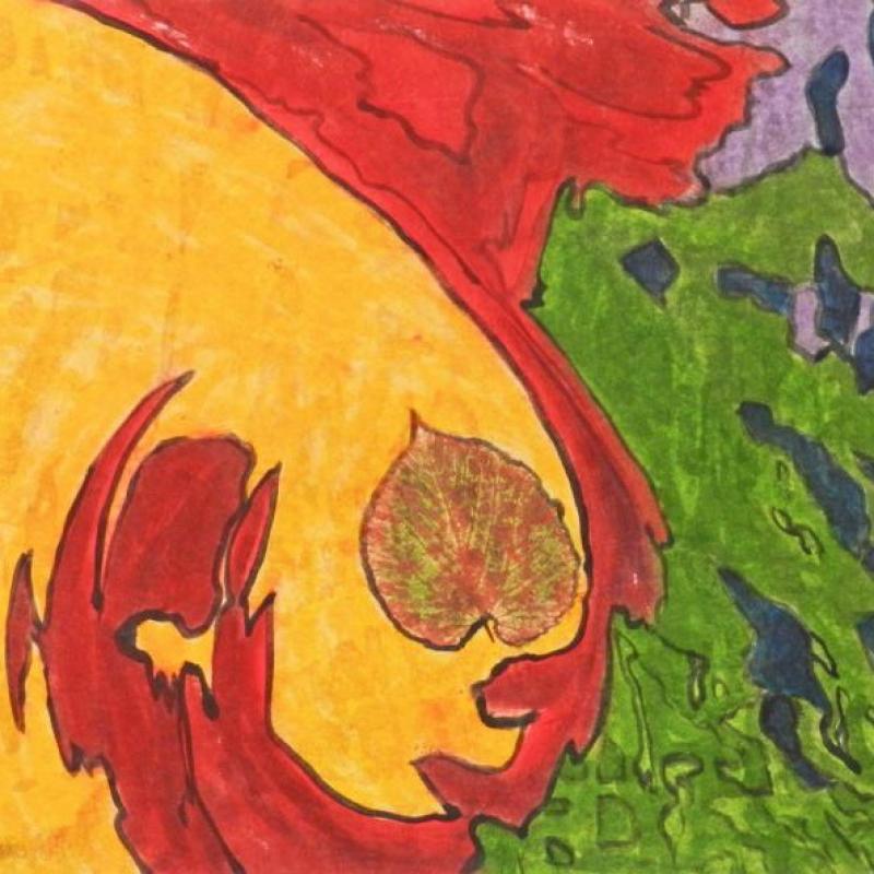 Pirjo Heino, Boscone 1, monotypia, 50x55