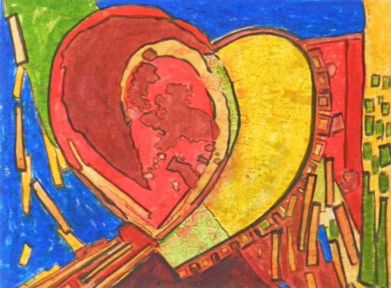 Pirjo Heino, Boscone 2, monotypia 50x55