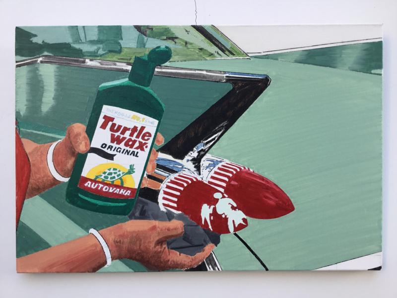 Waxing I  olja på duk  41 x 60 cm  2024