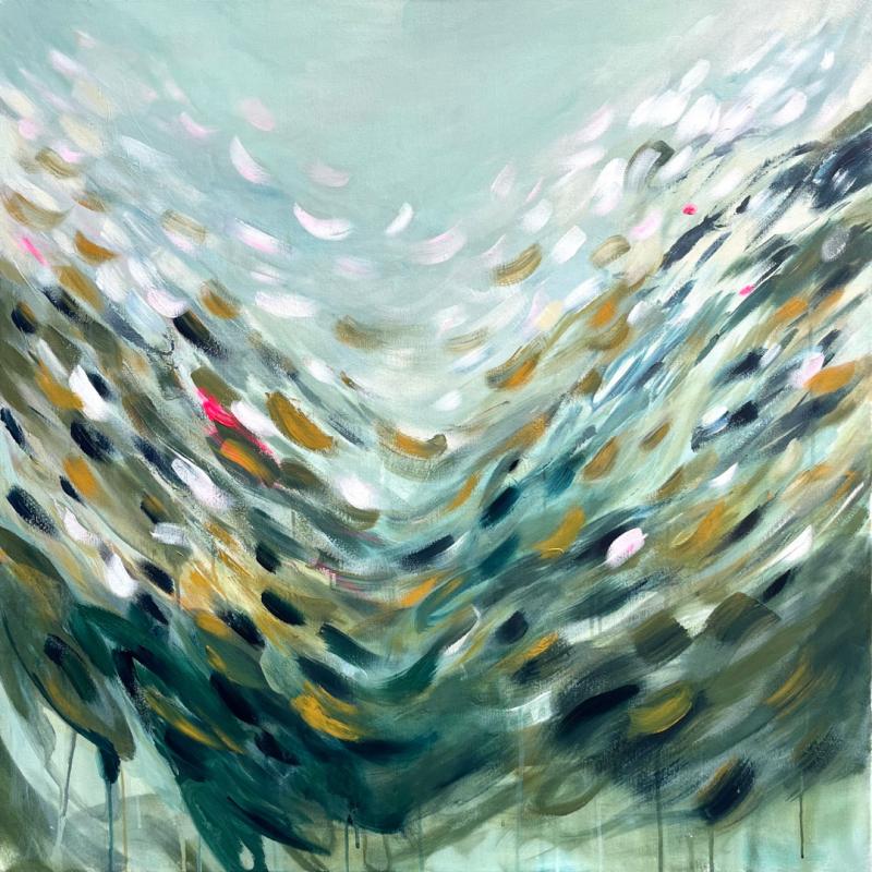 Aino Mikkonen, Tunnen tuulen ja nautin, akryyli, 90x90cm, 2025