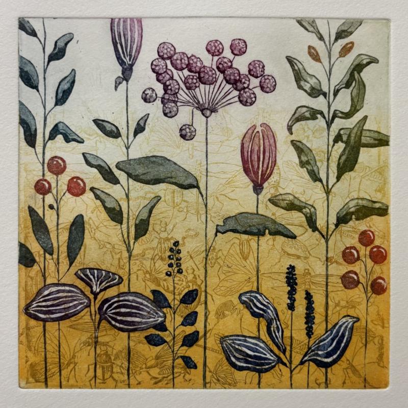 Naturen målar, etsning och akvatint, 18x18 cm / Luonto maalaa / Nature paints