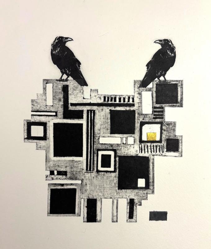 Waiting for the moment II, blandteknik/sekatekniikka,  20 x 16 cm 