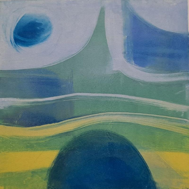 Tuija Arina-Sundelin, Caerulea, monotypia, 25x25, 2025