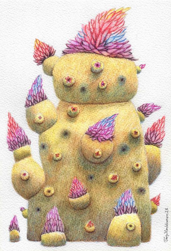 Tarja Kankkunen, Florens lapis flos, 2026
Mustepuuvärit  + laveeraus, 25 cm x 17 cm