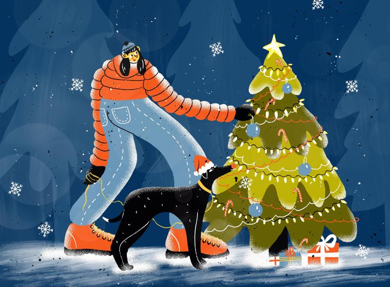 God Jul illustration, 2024/Hyvää Joulua kuvitus, 2024/Merry Christmas Illustration, 2024