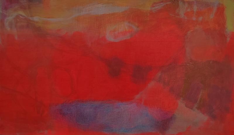 Heli Maristo, Löytö, 2025, öljy vanerille, 32 cm x 54 cm