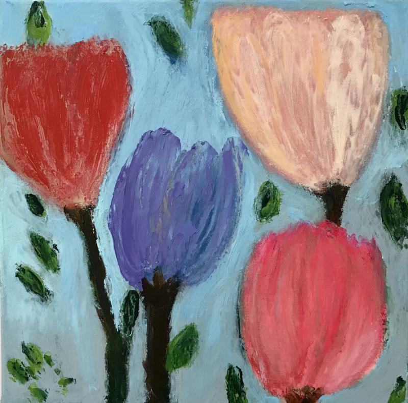 Varo piikkejä,  akryyli ja vaha kankaalle, 50 x 50 cm, 2026