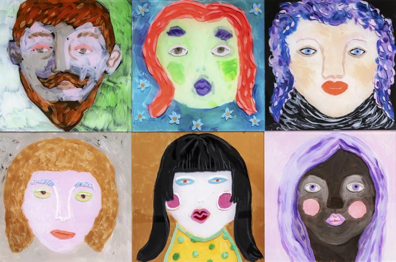 Naamat 25x25cm akrylmålning