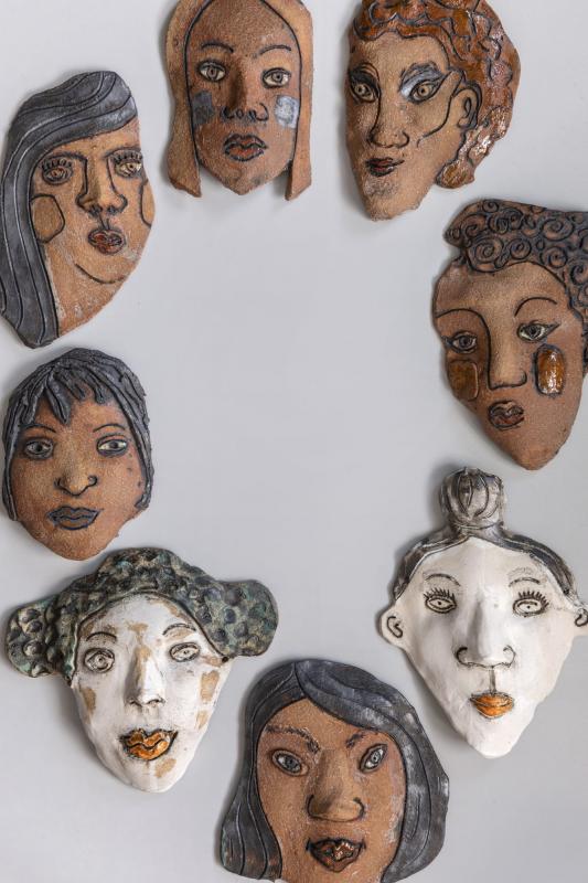 Masker, keramik 25x23cm