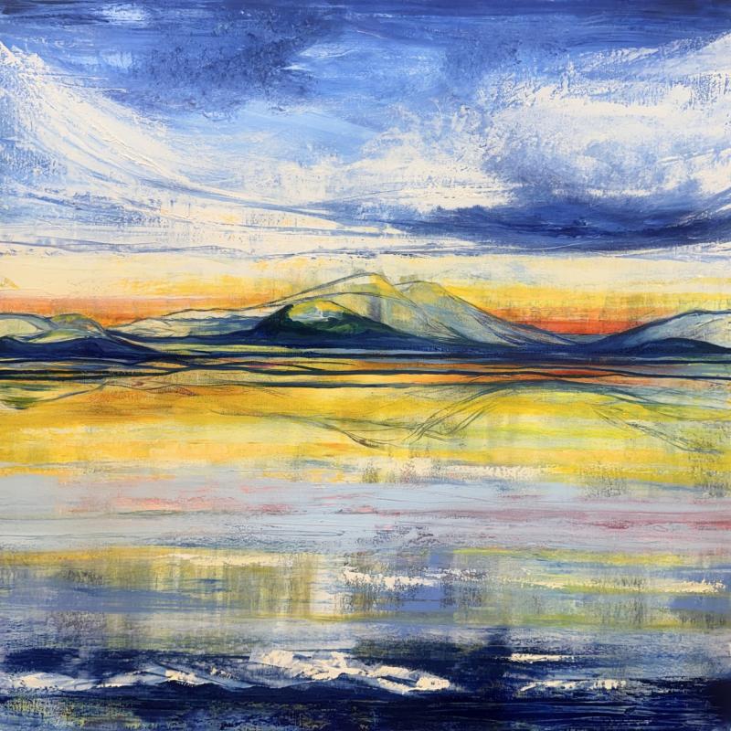 Vicky Maaranen, Vuorten kaiku, kylmävaha öljy kankaalle, 90 cm X 90 cm, 2025