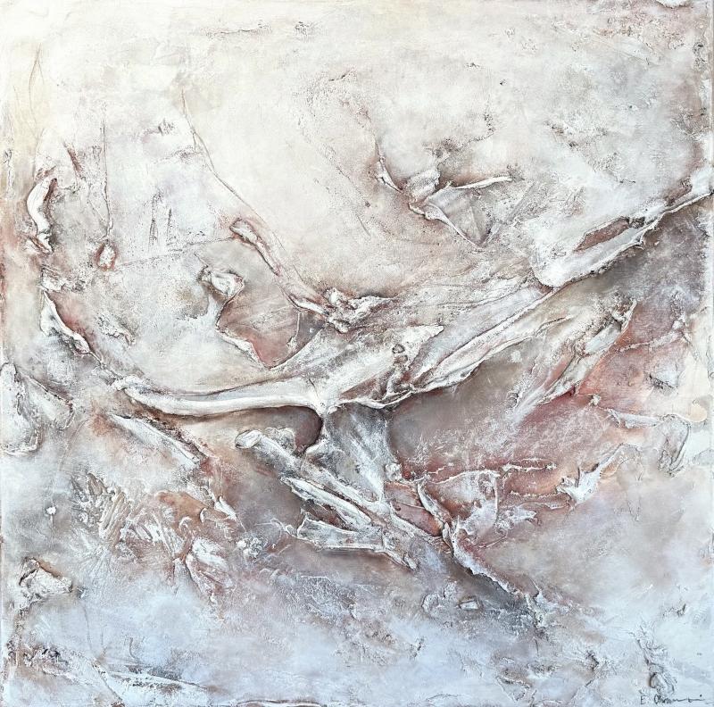 Emmi Ohraniemi, Gravity, mixed media på duk I sekatekniikka kankaalle I mixed media on canvas, 100x100cm, 2026