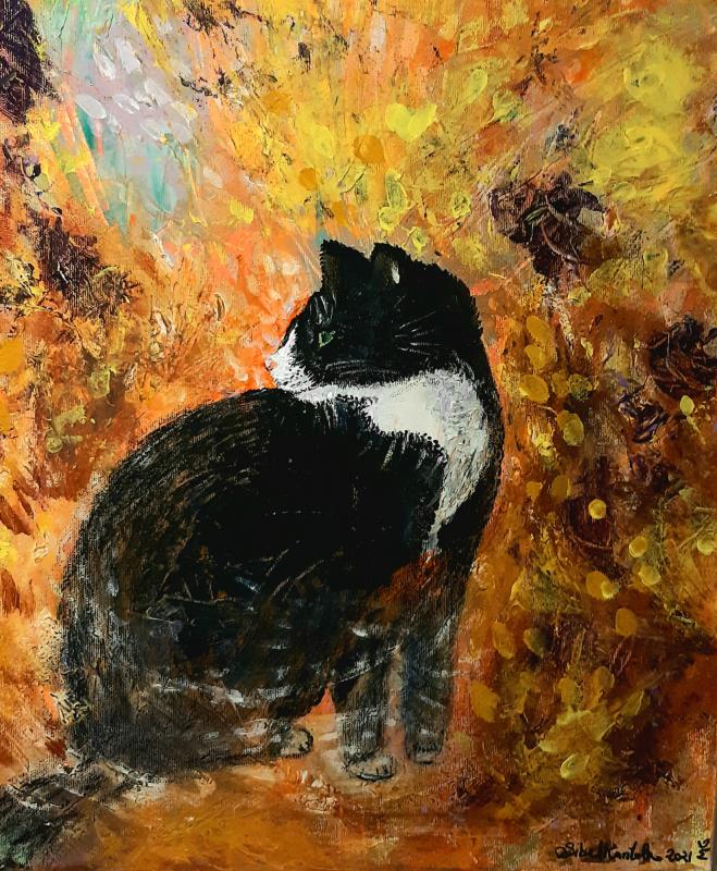 Kulkuri, akryyli kankaalle, 2021