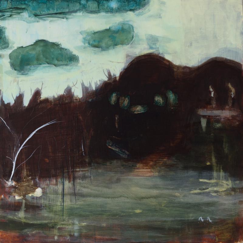 Jane Hughes, Tales from the undergrowth, 2025, acrylic on panel, 40 x 40 cm