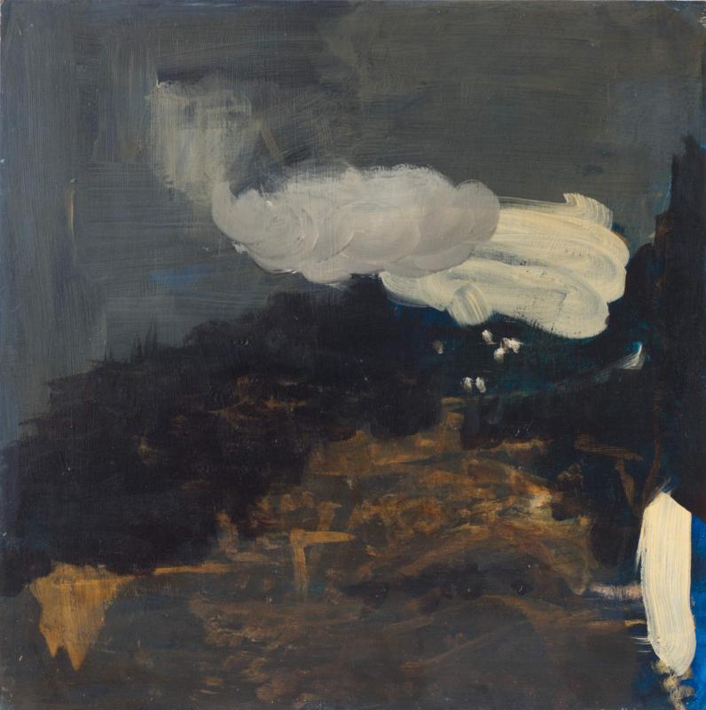 Jane Hughes, The sky is thick, shadowed and grey, 2025, 40 x 40cm