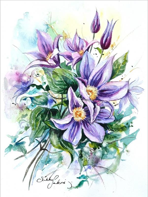 Sirkku Saukonoja, Kärhönippu, akvarelli A4, 2025