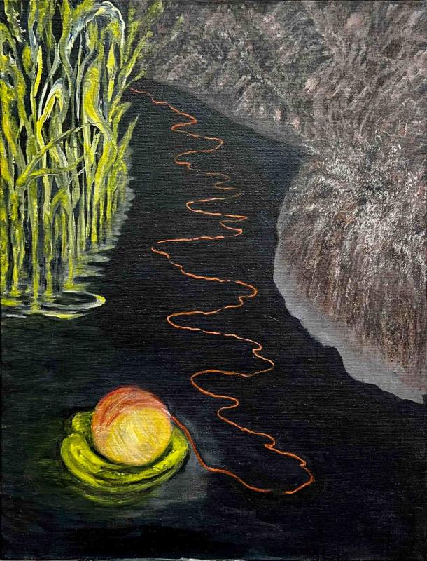 Mari Blomroos-Heininen, Follow your intuition I, 2025 . 70x60cm.