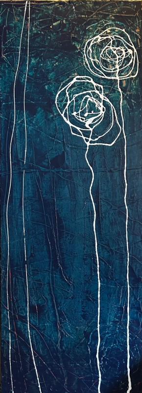 Raimo Mattsson, Poem, 2025, 30cm x 80cm, akryl på canvas