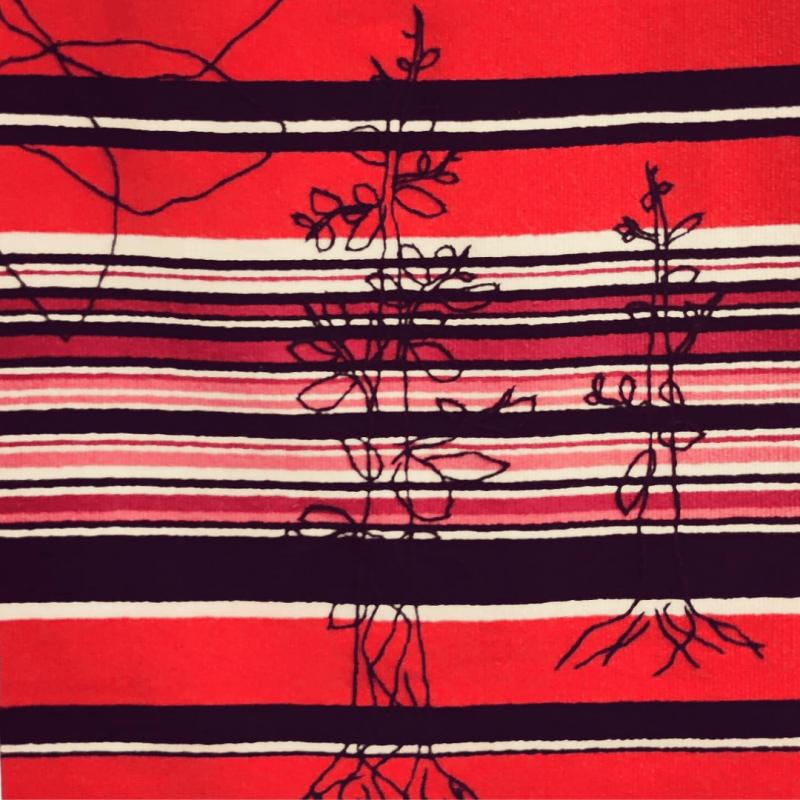 Tiina Miettinen
Kunpa kasvaisin yhtä vahvaksi
Kirjonta raanulle
125x90cm
2025