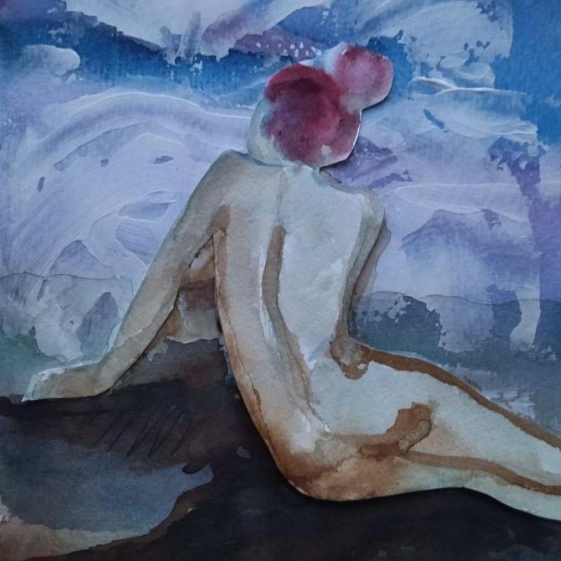 Leena Hietamies_Kaipaus_akryyli ja akvarelli_25 x 35 cm_2025