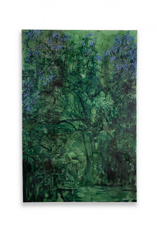 Jakaranda I, öljy-ja akryyliväri kankaalle, 180cm x 120cm. 2025